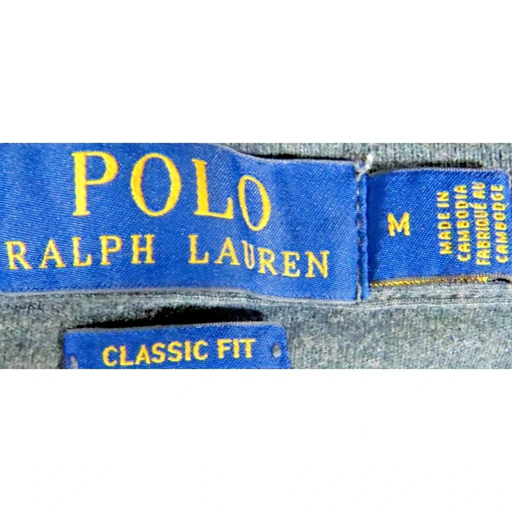 Polo Ralph Lauren Shirt Classic Fit Black Pique Cotton Polo Pony Logo Men Size M
